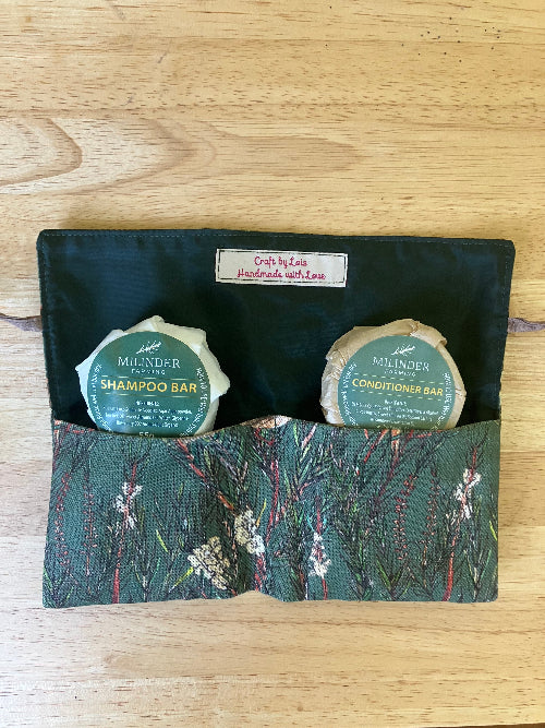 Milinder Farming Travel Pouch + shampoo bar + conditioner bar